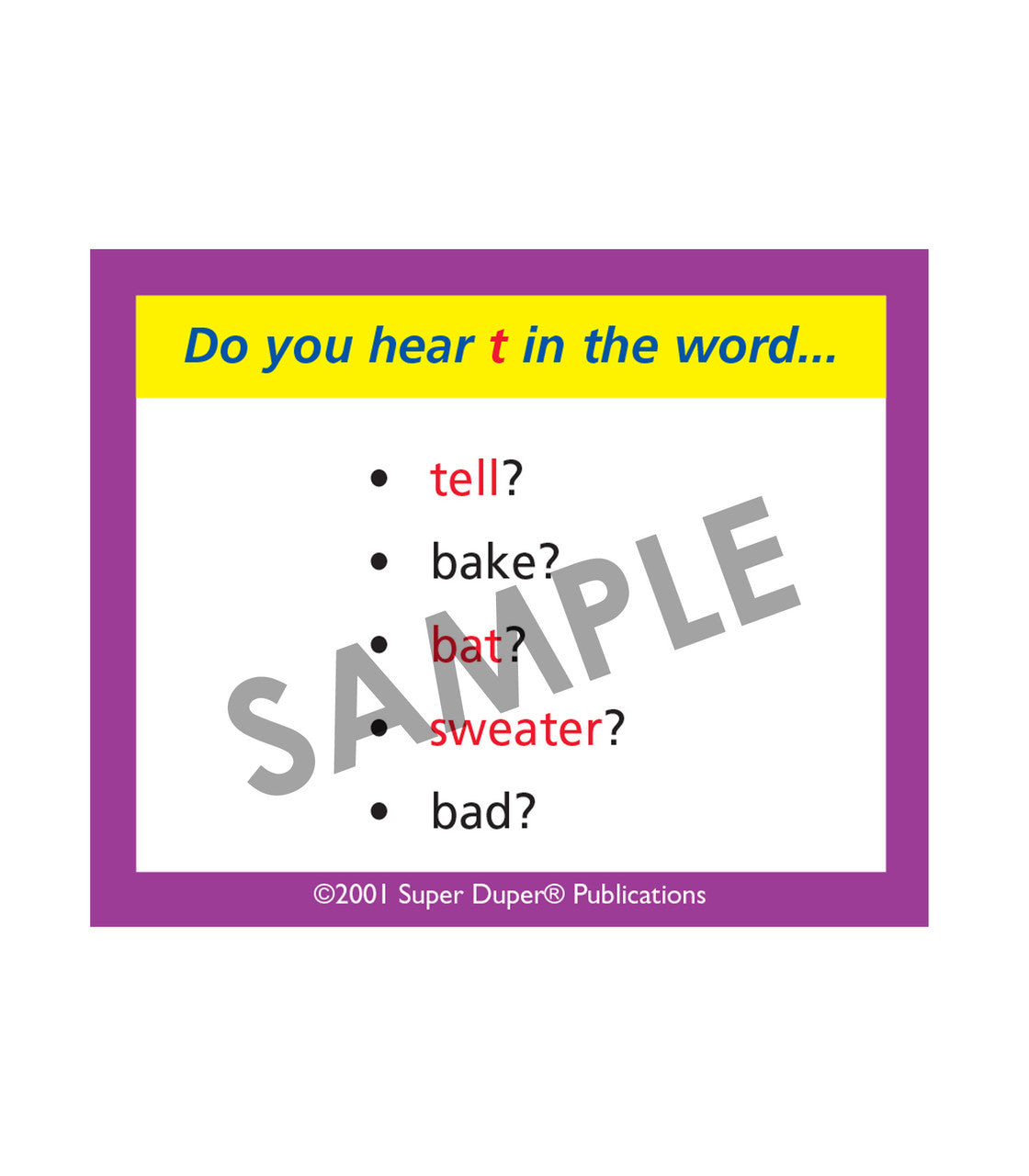 Look Who's Listening! sample card