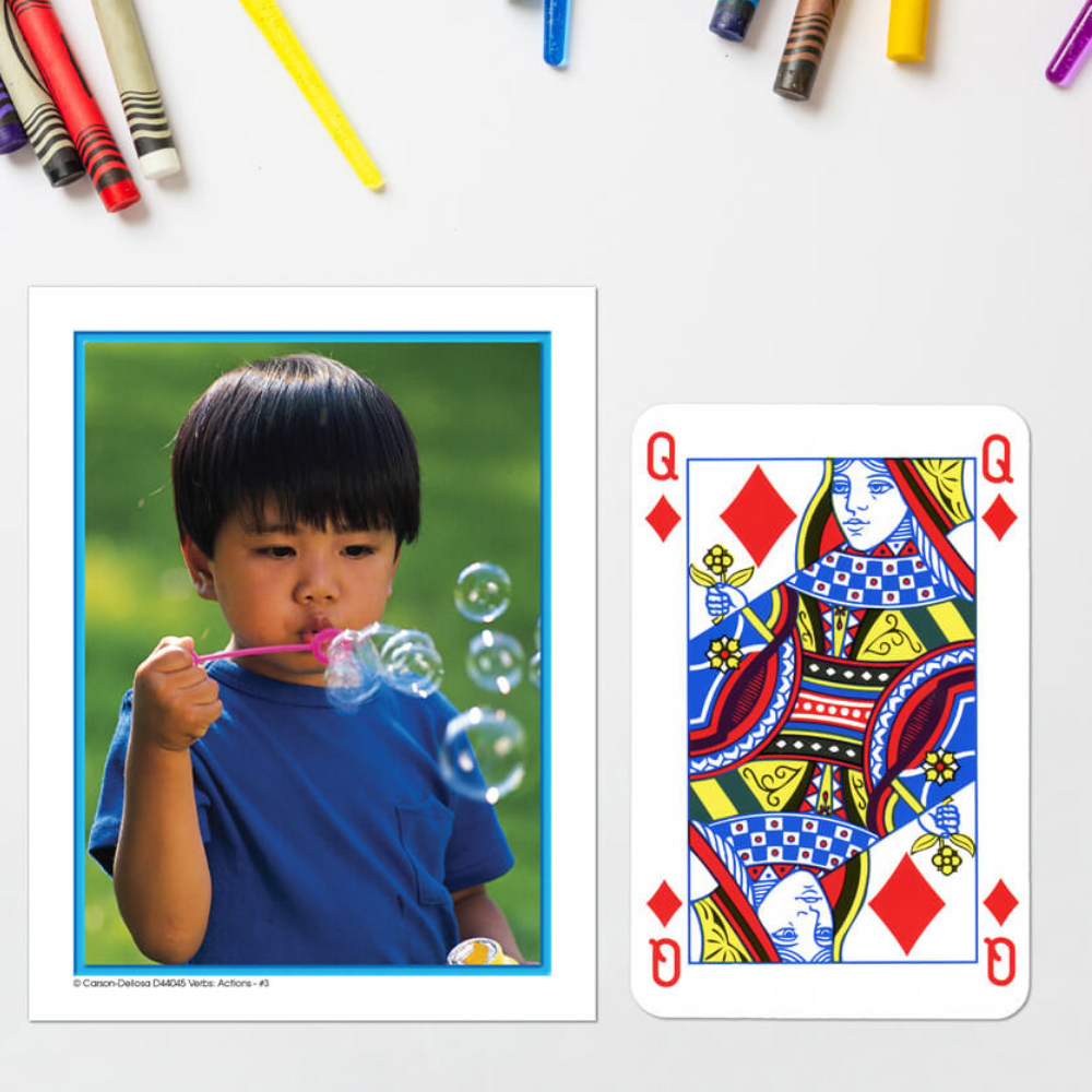 Nouns, Verbs and Adjectives Photo Learning Card Set