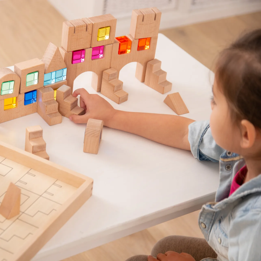 Wooden Building Gem Blocks