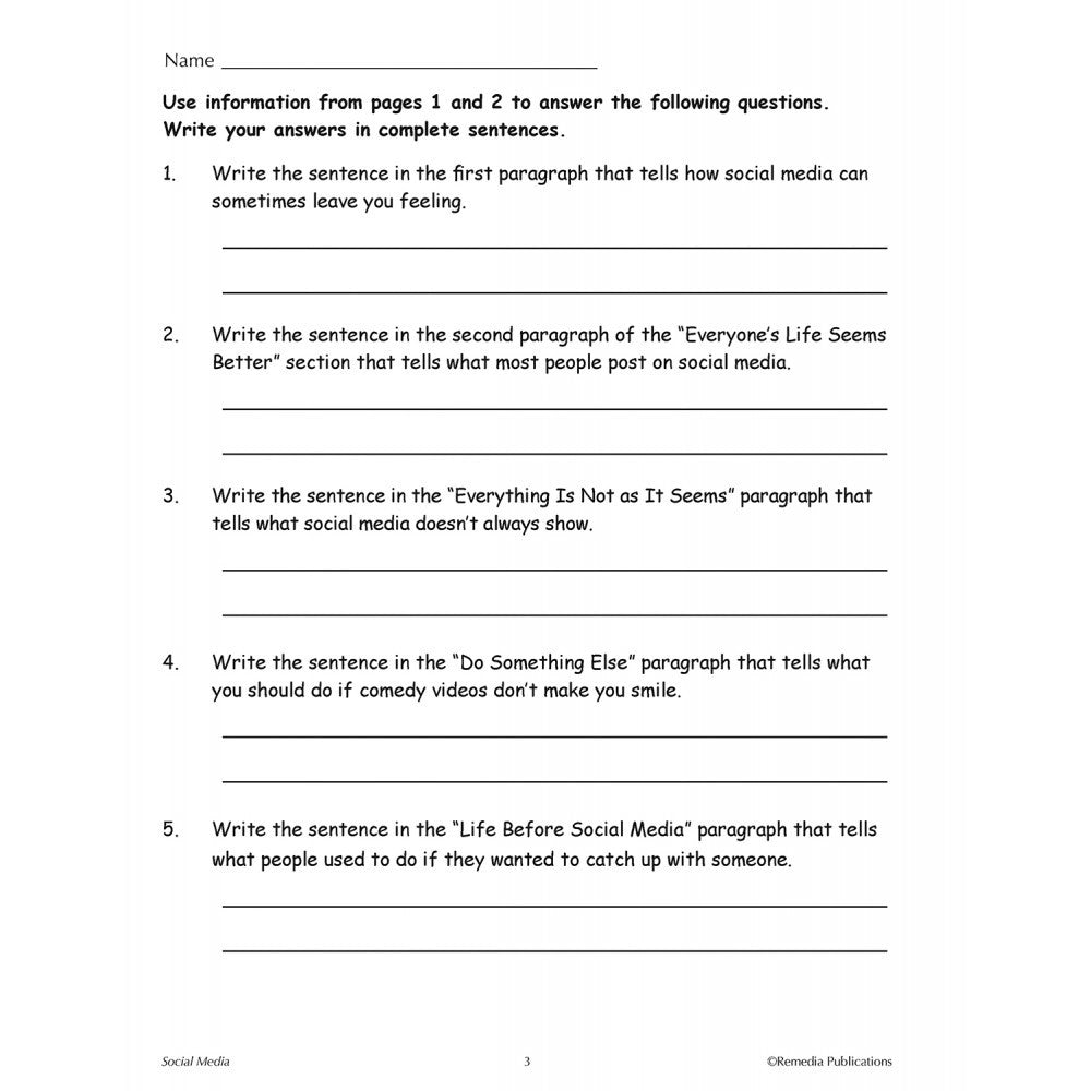 Real-World Social Skills Workbooks