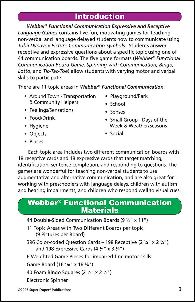 Functional Communication Game instructions