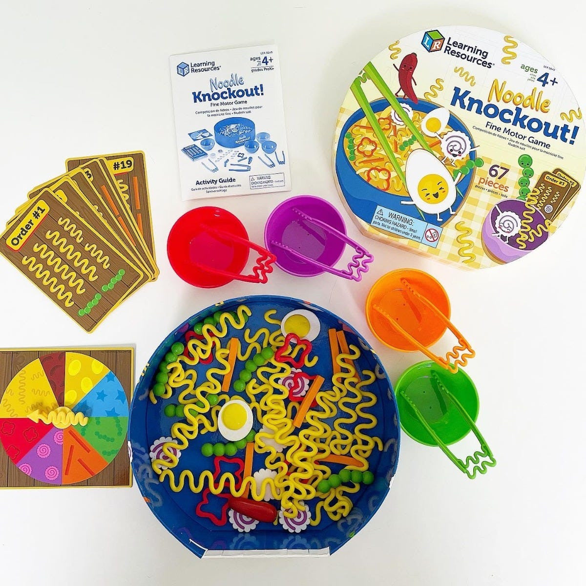 Noodle Knockout Fine Motor Game top view