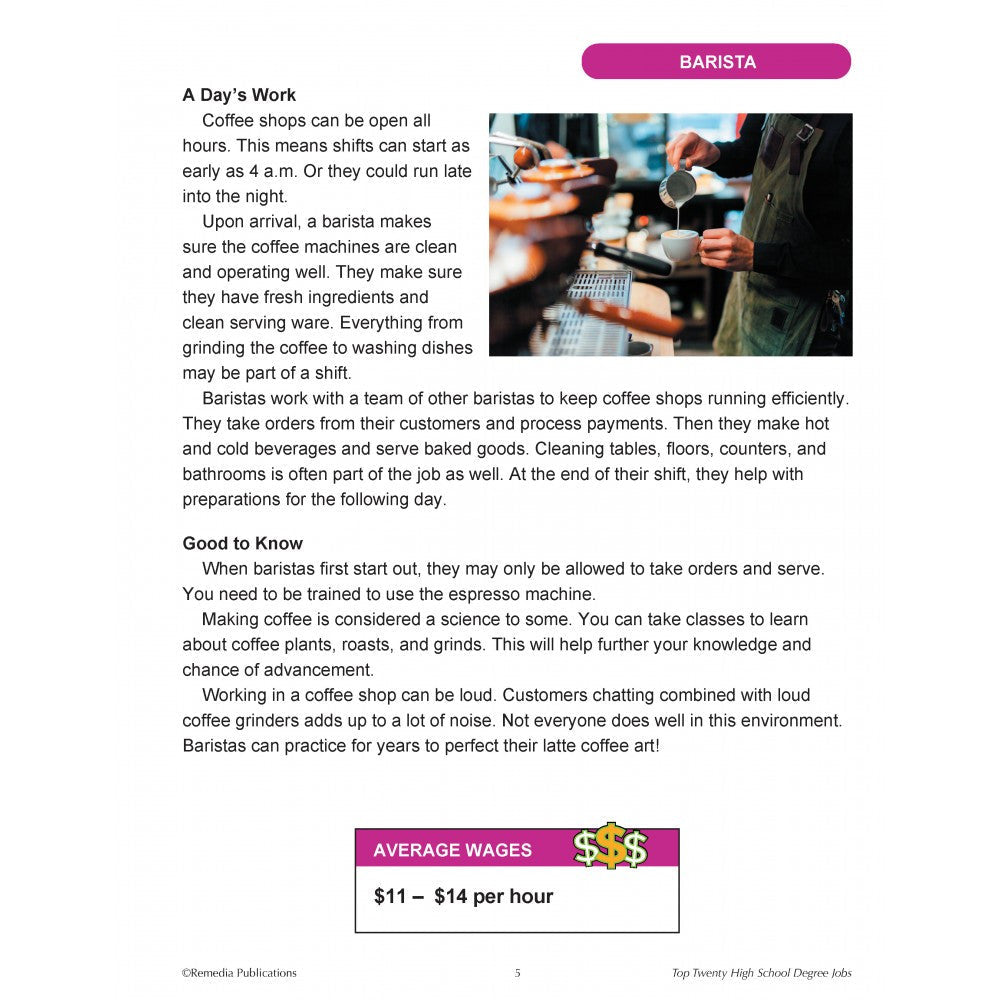 Top 20 High School Degree Jobs Life Skills Workbook