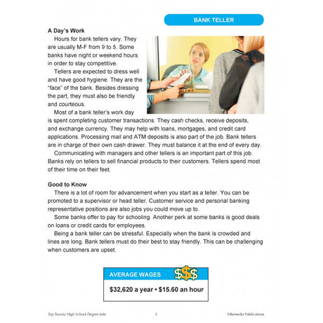 Top 20 High School Degree Jobs Life Skills Workbook