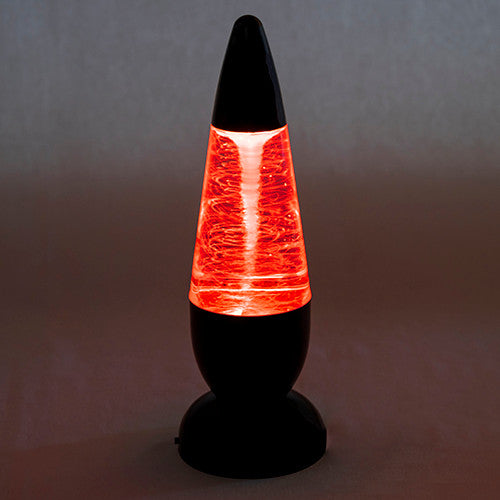 Tornado Lamp with a grayscale background red illumination.