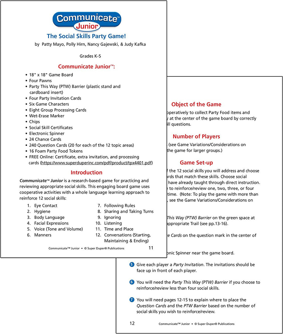 Communicate Junior directions page 1-2