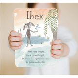 Child holding Ibex affirmation card