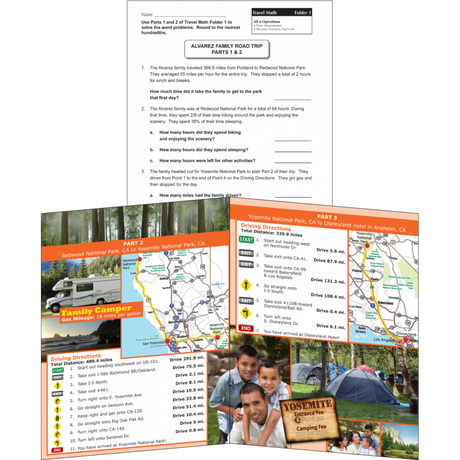 Practical Practice Math Menu and Worksheet Sample