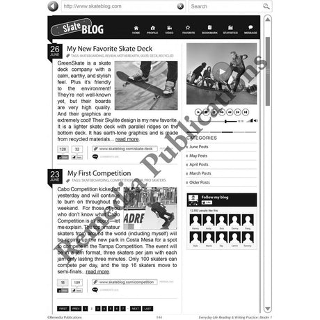 Life Skills: Everyday Life Reading & Writing Binder 1 Sample