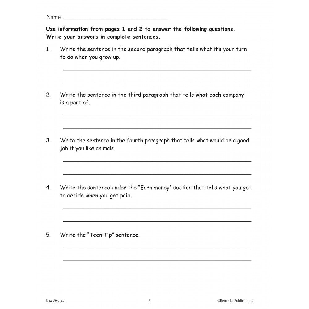 Driving a Car Life Skills Workbook